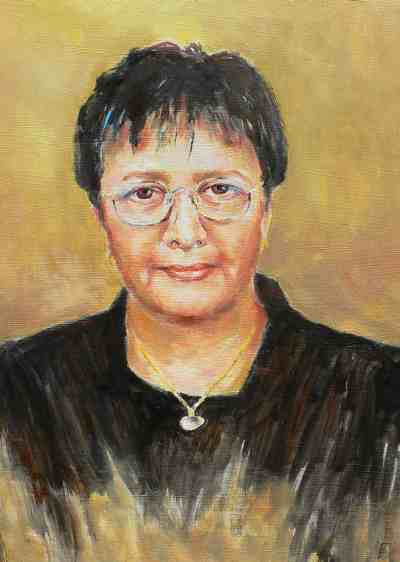 Bývalá starostka Zdenka Majerová na obraze malíře Kubíčka